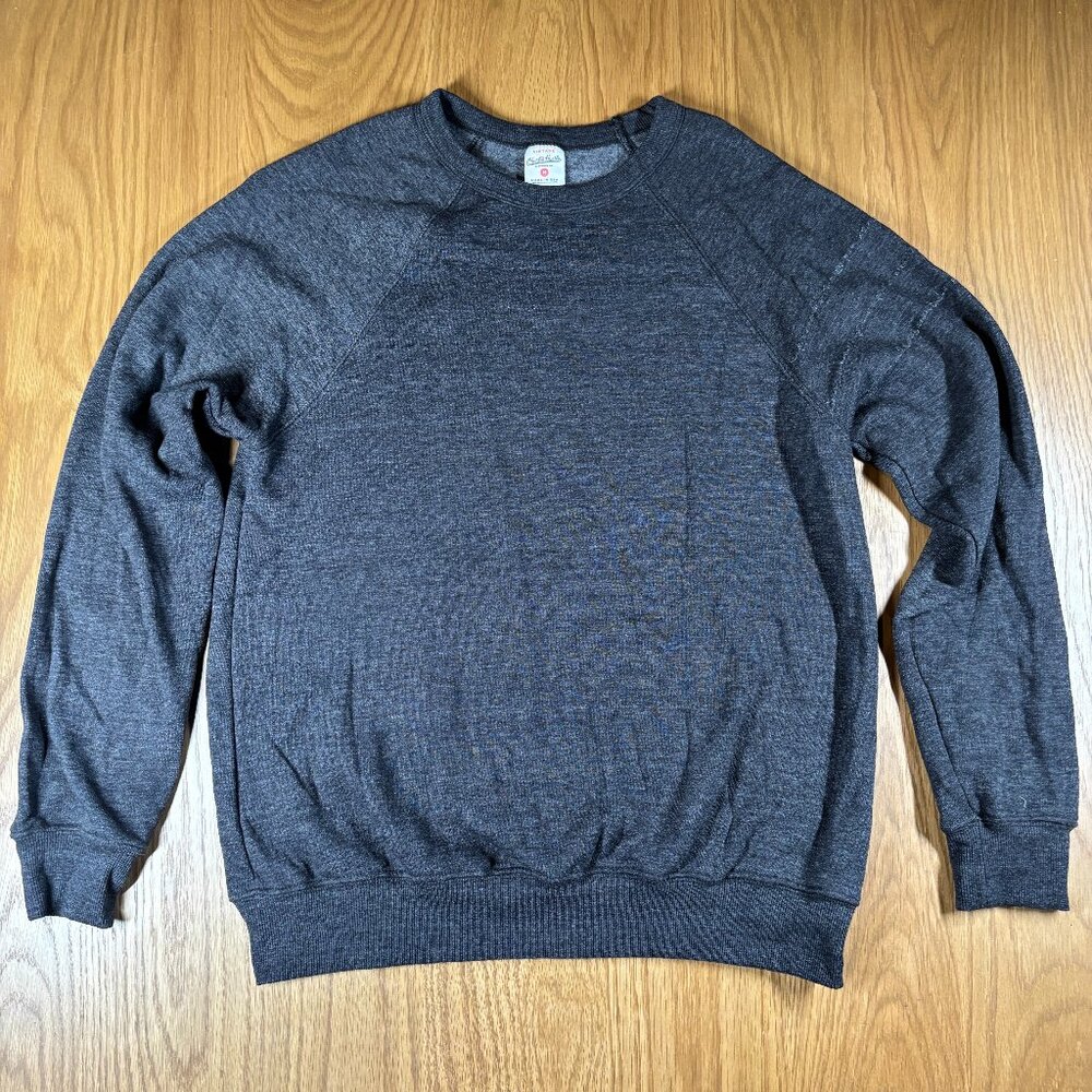 Charlie Hustle Vintage Raglan Sweatshirt Dark Heather‎ made is USA  – Size M - Picture 2 of 8